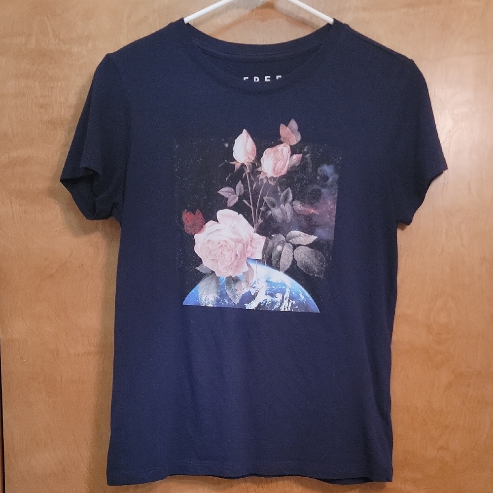 Free State Midnight Blue Tee with Rose Graphic